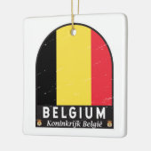 Belgien FlaggenEmblem gestört Vintag Keramikornament (Links)