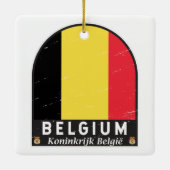 Belgien FlaggenEmblem gestört Vintag Keramikornament (Rückseite)