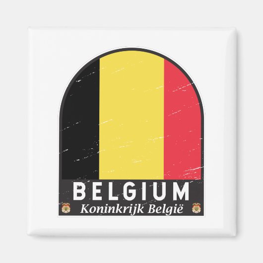 Belgien FlaggenEmblem gestört Vintag Magnet (Vorne)