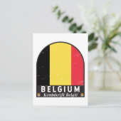 Belgien FlaggenEmblem gestört Vintag Postkarte (Stehend Vorderseite)