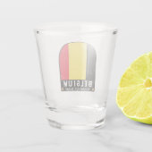 Belgien FlaggenEmblem gestört Vintag Schnapsglas (Rückseite)