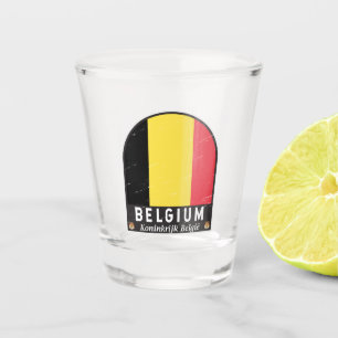 Belgien FlaggenEmblem gestört Vintag Schnapsglas