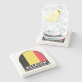 Belgien FlaggenEmblem gestört Vintag Steinuntersetzer (Seitenansicht)