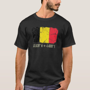 Belgien Flaggenkoordinaten Frauen Belgisches Herit T-Shirt