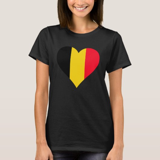 Belgien Flaggenmitte Belgien gibt Liebe Belgien Pu T-Shirt (Vorderseite)