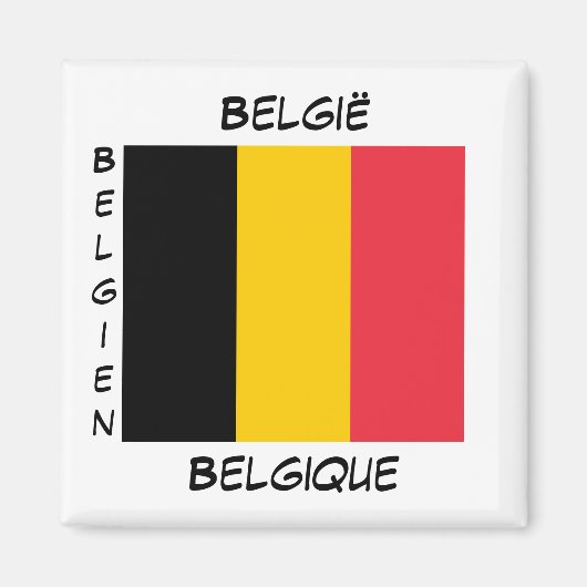 Belgien Flaggenplatz Magnet (Vorne)