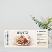 Belgien Flugzeug Ticket bearbeiten, Belgien Trip Einladung (Stehend Vorderseite)