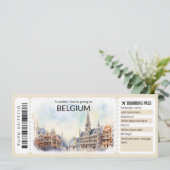 Belgien Flugzeug Ticket bearbeiten, Belgien Trip Einladung (Stehend Vorderseite)