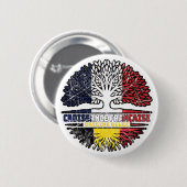Belgien Französisch-Französisch-Tree-Roots-Flag Button (Vorne & Hinten)