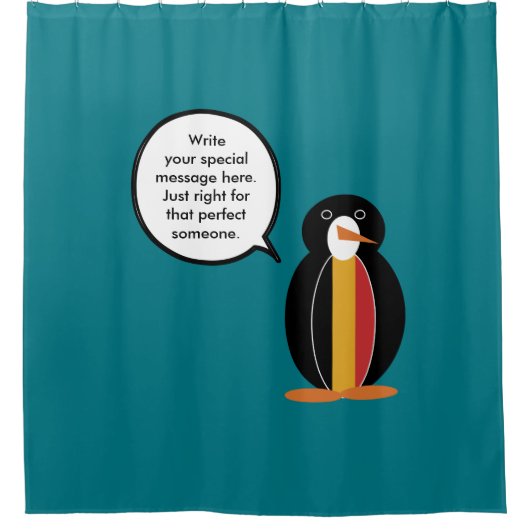 Belgien - Frau Penguin Personalisiert Duschvorhang (Vorderseite)