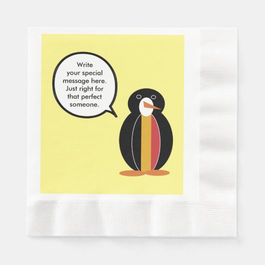 Belgien - Frau Penguin Personalisiert Serviette (Vorderseite)