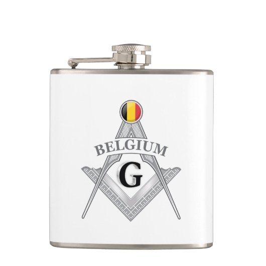 Belgien Freimaurerei Zeichen Flachmann (Vorderseite)