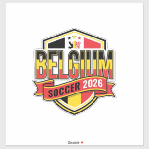 Belgien Fußball 2026 Fußball Fett Land Typografie Aufkleber