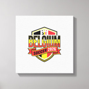 Belgien Fußball 2026 Fußball Fett Land Typografie Leinwanddruck