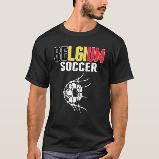 Belgien Fußball-Ball im belgischen Fußballnetz T-Shirt (Vorderseite)