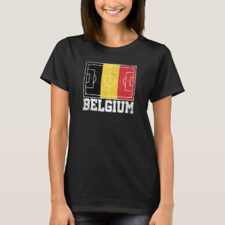 Belgien Fußball-Feld Länderflagge Belgischer Stolz T-Shirt