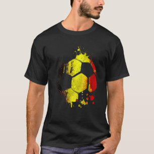 Belgien Fußball Graphic Belgium Flag Football Spor T-Shirt