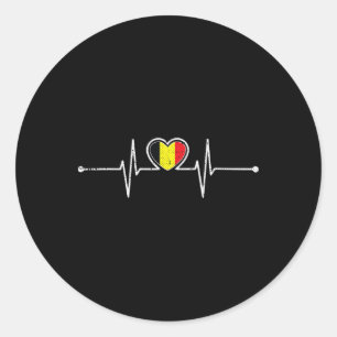 Belgien Fußball Herzschlag Belgie Belgischer Fußby Runder Aufkleber