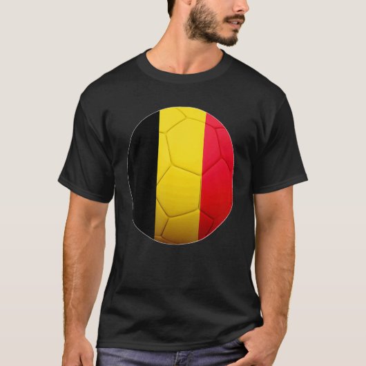 Belgien Fußball National Ball Belgien Flaggenfußba T-Shirt (Vorderseite)