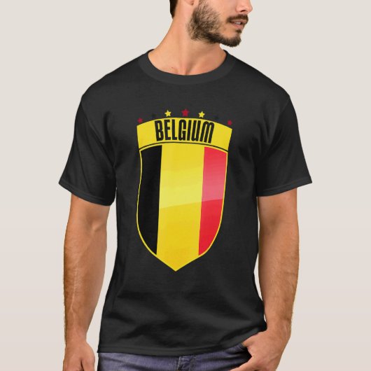 Belgien Fußball-Unterstützer Besucher Belgischer F T-Shirt (Vorderseite)