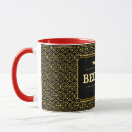 Belgien Fußballfan 2026 Schwarz Gold Luxus Tasse
