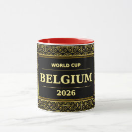 Belgien Fußballfan 2026 Schwarz Gold Luxus Tasse