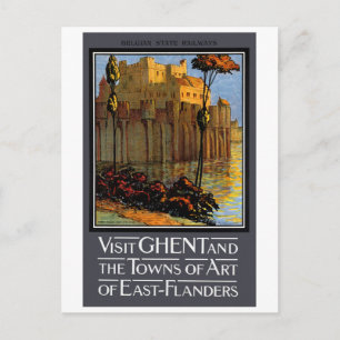 Belgien Gent Vintage Travel Poster restauriert Postkarte
