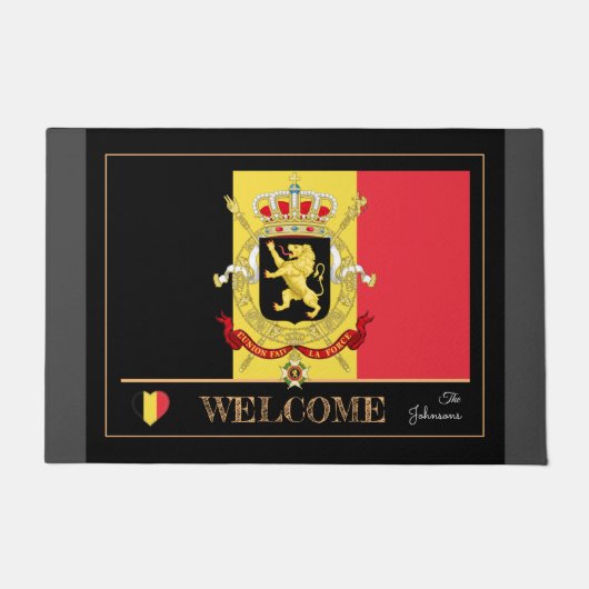 Belgien Hausmatte, belgische Flaggensport / Willko Fußmatte (Vorderseite)