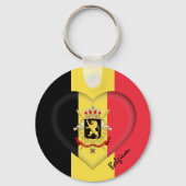Belgien & Herz, Belgische Flaggenmode / Sport Schlüsselanhänger (Rückseite)
