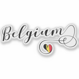 Belgien-Herz-Flagge Aufkleber