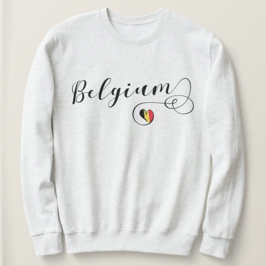 Belgien Herz-Sweatshirt, belgische Flagge Sweatshirt (Design vorne)