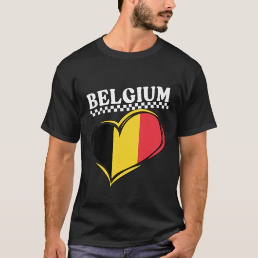 Belgien Herz T-Shirt (Vorderseite)