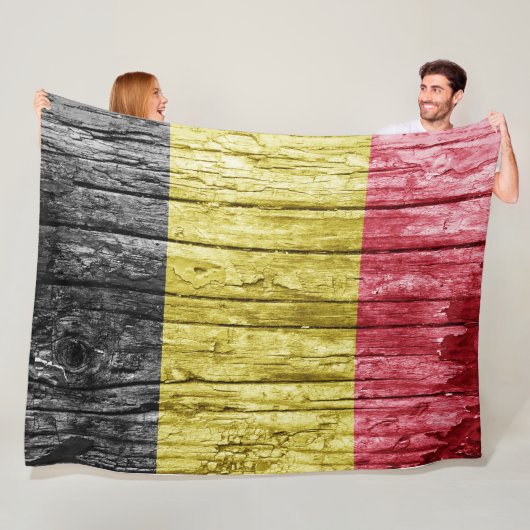 Belgien Holzflagge Fleecedecke (Beispiel)