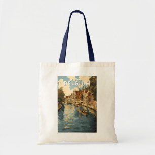 Belgien Illustration Reise Kunst Vintage Tragetasche