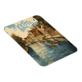 Belgien Illustration Travel Art Vintag Magnet (Rechte Seite)