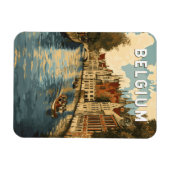 Belgien Illustration Travel Art Vintag Magnet (Horizontal)