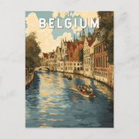 Belgien Illustration Travel Art Vintag