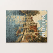 Belgien Illustration Travel Art Vintag Puzzle (Horizontal)