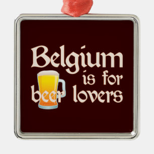 Belgien ist für Bier-Liebhaber Silbernes Ornament