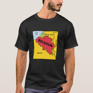 Belgien Karte in Flaggenfarben. Länder in der Umge T-Shirt