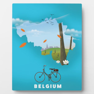 Belgien-Karte Reiseplakat-Druck. Fotoplatte