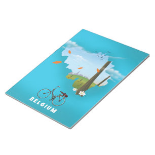 Belgien-Karte Reiseplakat Druck. Notizblock