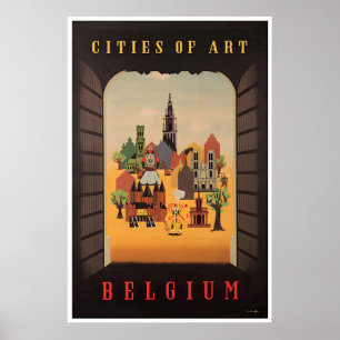 Belgien Kunst Druck Reiseplakat Stadt der Kunst Sc Poster