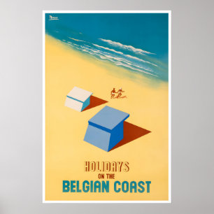 Belgien Küste Kunst Druck Reise Heim Poster
