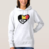 Belgien Ländercode Flag Herz BEL Hoodie (Vorderseite)