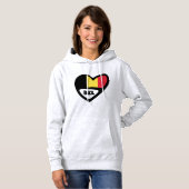 Belgien Ländercode Flag Herz BEL Hoodie (Vorne ganz)