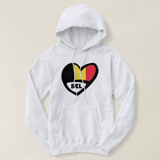 Belgien Ländercode Flag Herz BEL Hoodie (Design vorne)