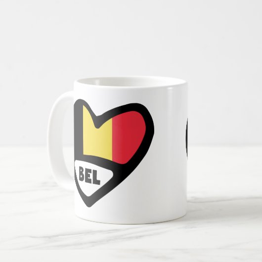 Belgien Ländercode Flag Herz BEL Kaffeetasse (Vorderseite Links)
