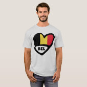 Belgien Ländercode Flag Herz BEL T-Shirt (Vorne ganz)