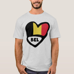 Belgien Ländercode Flag Herz BEL T-Shirt